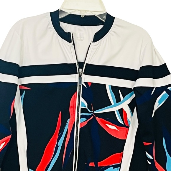 Tail Activewear Jacket Golf Tennis Black Red Tropical Full Zip Pockets - Picture 3 of 12